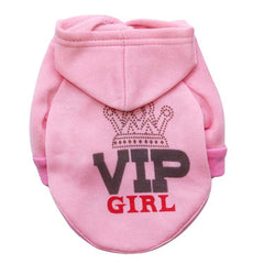 Pink Fleece Dog Hoodie for Fall/Winter (Teddy Style)
