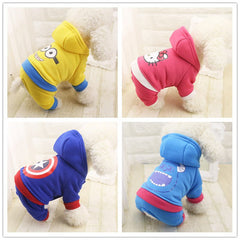 Dog Hoodie with Four Legs for Fall/Winter (Minions)