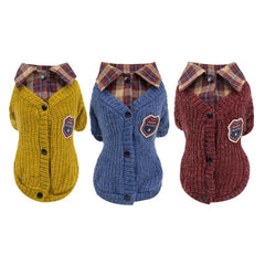 College Style Dog and Cat Clothing - Sweaters with Collars