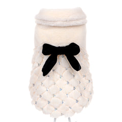Elegant Bowknot Plush Dog Coat for Pets (Spring/Fall)
