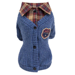 College Style Dog and Cat Clothing - Sweaters with Collars