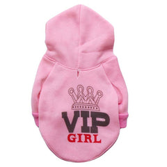 Pink Fleece Dog Hoodie for Fall/Winter (Teddy Style)