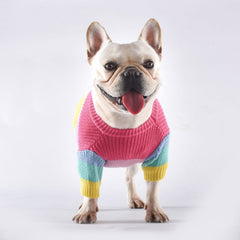 Cross-Border Rainbow Dog Knitted Sweater for Fall/Winter