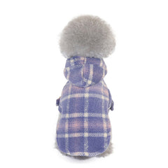 Warm Woolen Plaid Two-Legged Dog Clothes for Fall/Winter