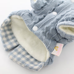 2020 Fall Winter Pet Dog Clothes - Plaid Design