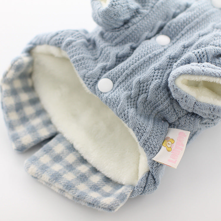 2020 Fall Winter Pet Dog Clothes - Plaid Design