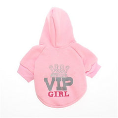 Pink Fleece Dog Hoodie for Fall/Winter (Teddy Style)