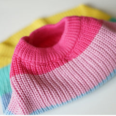 Cross-Border Rainbow Dog Knitted Sweater for Fall/Winter