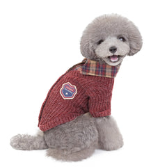 College Style Dog and Cat Clothing - Sweaters with Collars