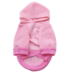 Pink Fleece Dog Hoodie for Fall/Winter (Teddy Style)