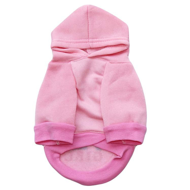 Pink Fleece Dog Hoodie for Fall/Winter (Teddy Style)