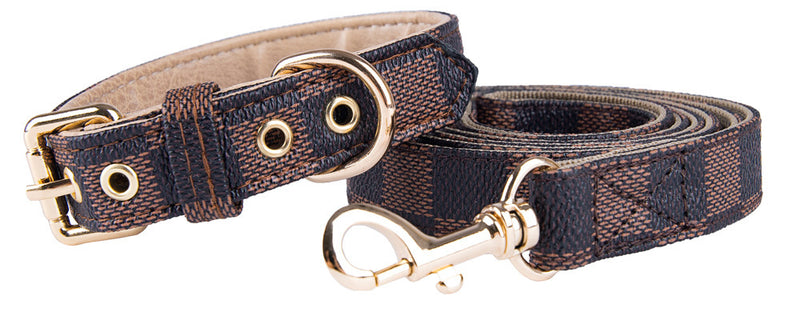 Pet Dog PU Collar and Leash Set